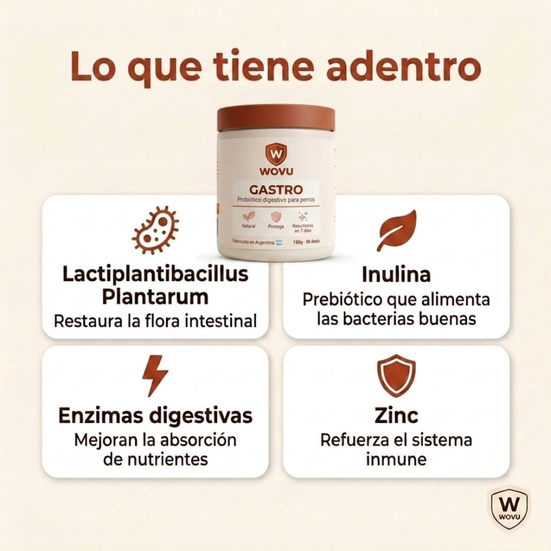 Wovu Gastro — Probiótico digestivo para perros