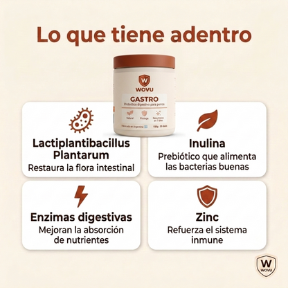 Wovu Gastro — Probiótico digestivo para perros